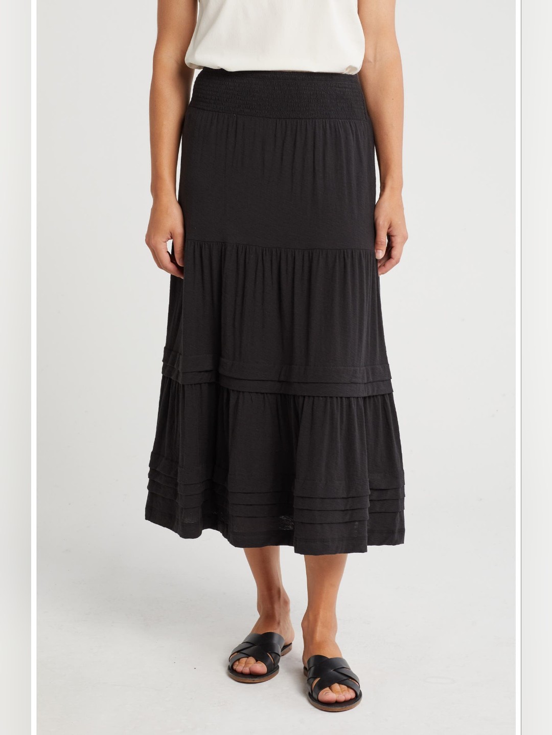 Nation Ltd Janine Pintucked Midi Skirt